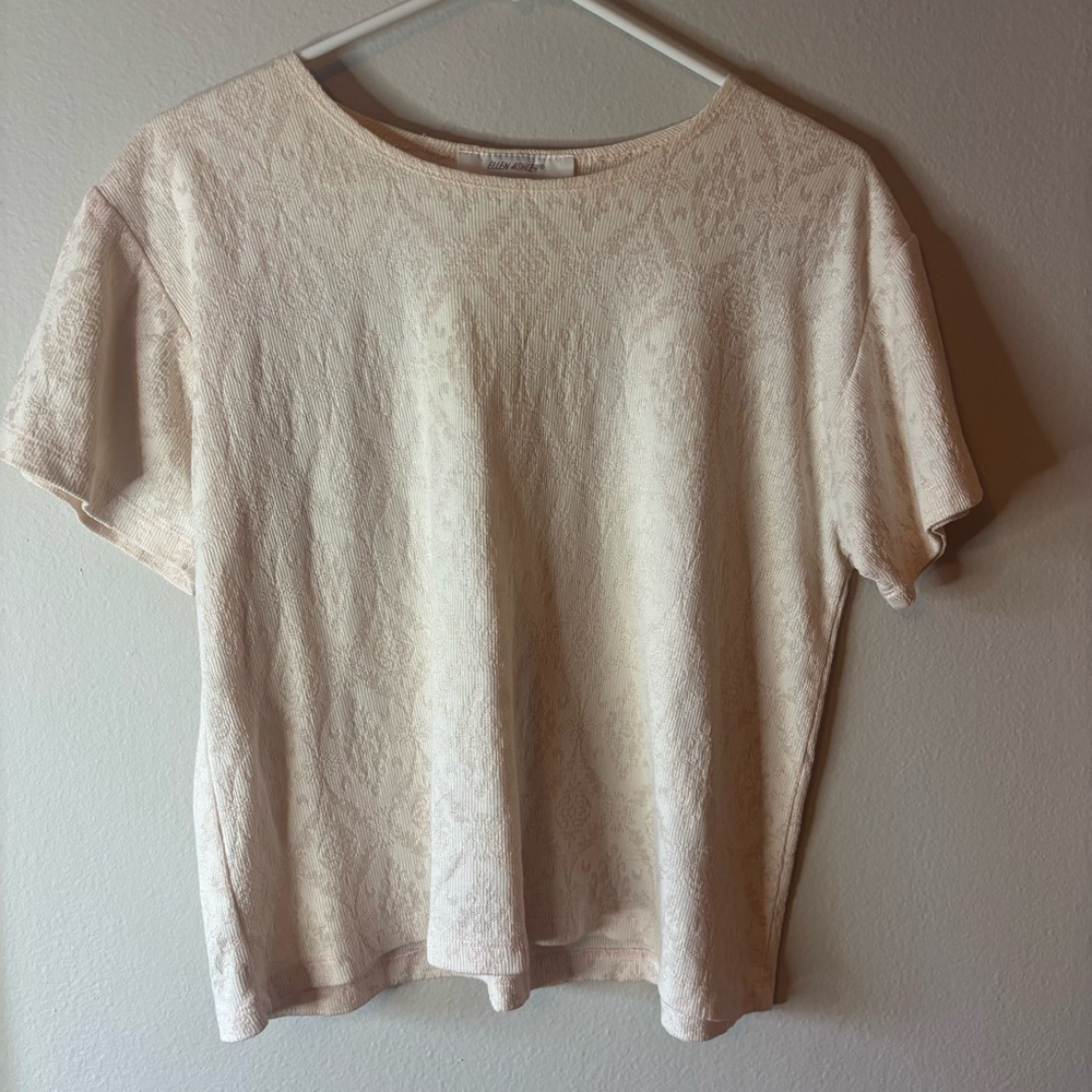 Elegant Cream Lace Vintage Women's Top